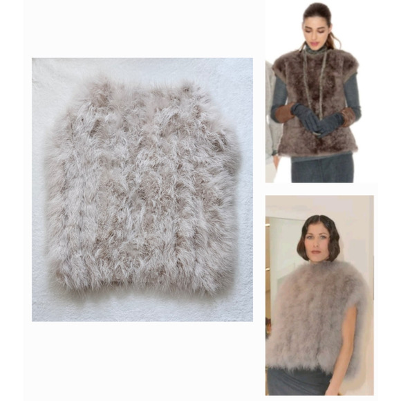 BRUNELLO CUCINELLI stunning! 100% cashmere & ostrich knit vest top $7,800 s/m - Picture 1 of 15